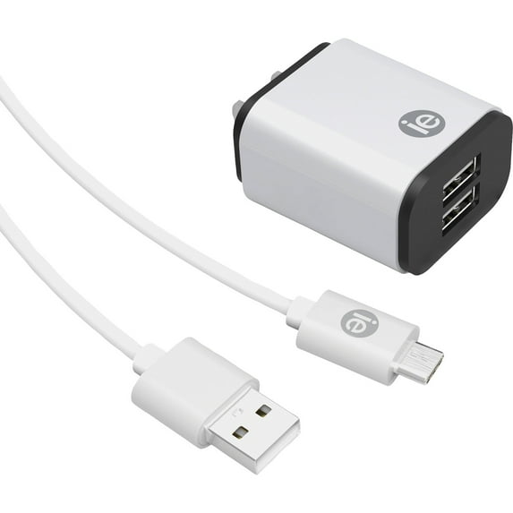 Iessentials Ien-acc-22a 2.4-amp Dual- Wall R With -a To -c Cable, 4ft