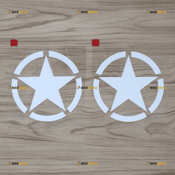 (2) 4" Army Star WW2 Decal Sticker Car Vinyl fit for Jeep Toyota Willys White a sda1