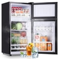 thumbnail image 1 of 2.4 Cu.Ft Mini Fridge Small Refrigerator with Freezer 2 Removable Plastic Shelves Two Door Black New, 1 of 9