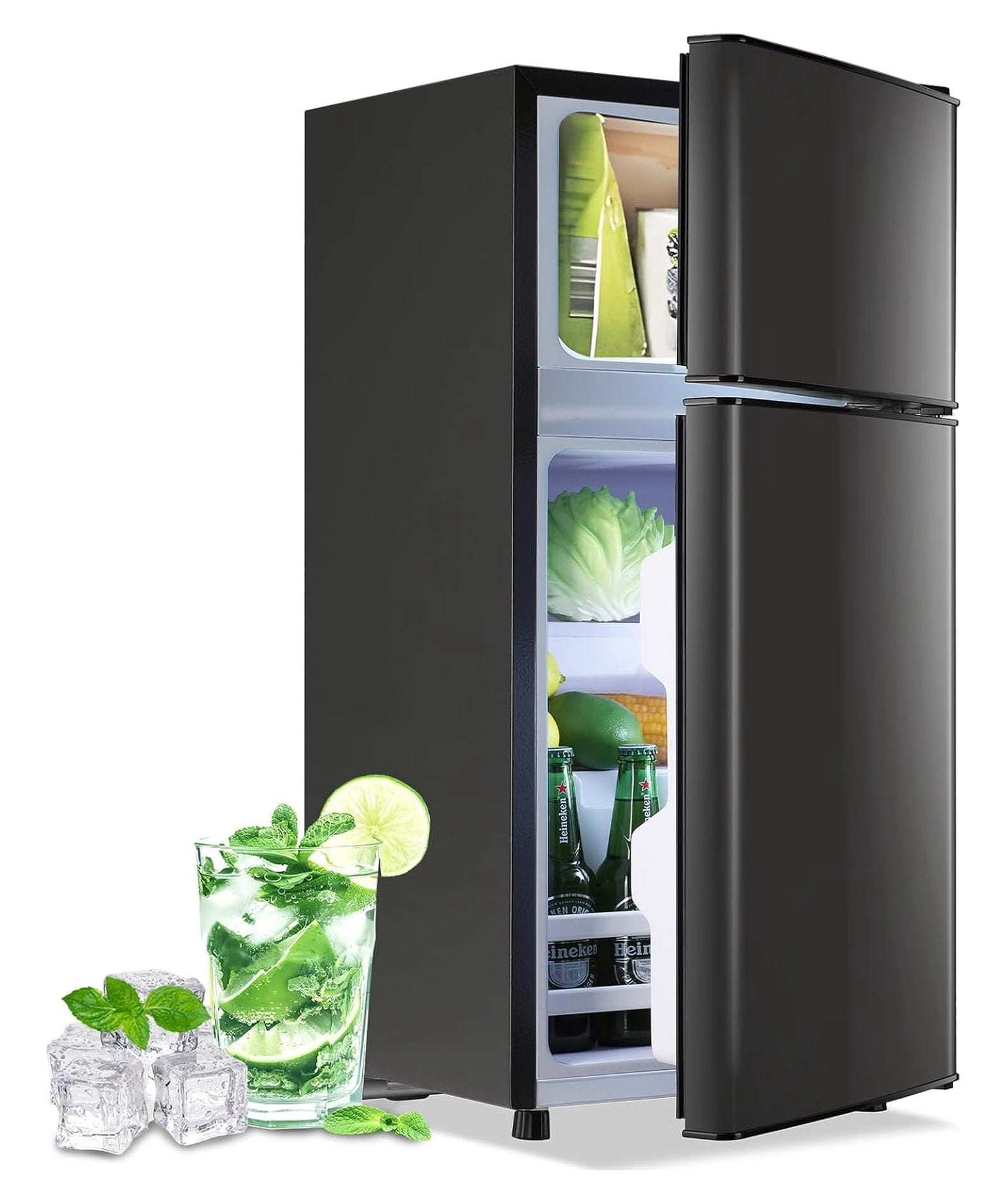 2.4 Cu.Ft Small Refrigerator with Freezer, Mini Fridge for Dorm Office ...