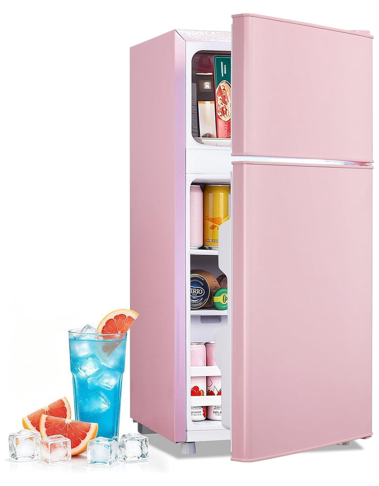 2.4 Cu.Ft Small Refrigerator with Freezer Mini Fridge Removable Shelves ...