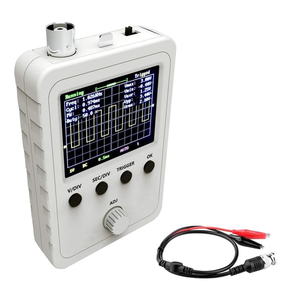 2.4" Digital Oscilloscope Kit, 200KHz Bandwidth with Power Supply & BNC Cable Probe ,Signal Measure
