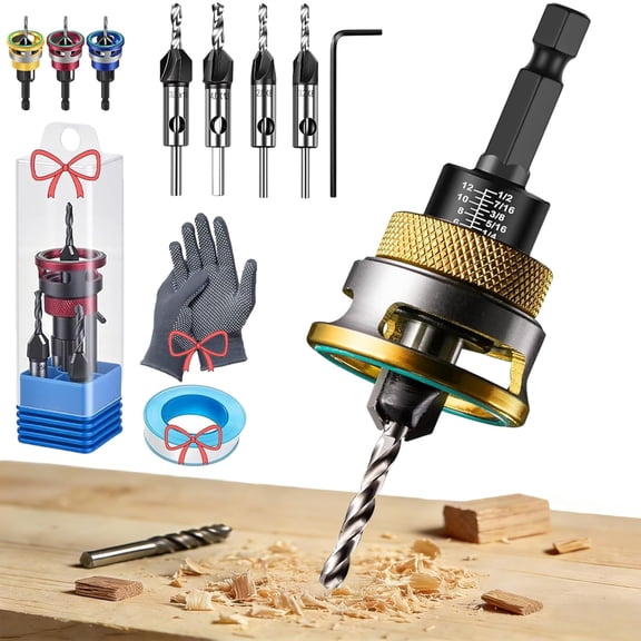 2&4 Flute Adjustable Counterbore with Depth Stop High Speed Steel Countersink Drill Bit for Wood Metal Plastic