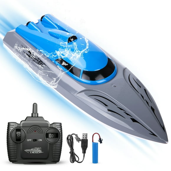 2.4 GHz RC Boat, Racing Boats for Pools and Lakes, Fast RC Boats for kids 8-12 with 20+ mph Speed Boat, Remote Control Boat with Low Battery Alarm, Capsize Recovery, Gifts for Boys Girls