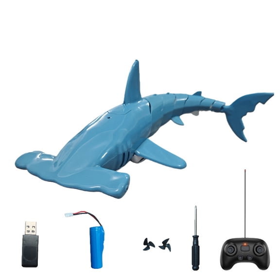 2.4 GHz Remote-Controlled Hammerhead Shark Electric Model with Water Spray, Diving and Swimming Capability for Pool Bathtub