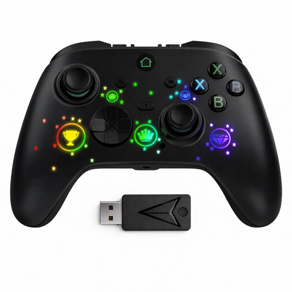 2.4 GHz Wireless Controller Compatible for Xbox One/S/X /PC/Android, Battery 600mAH, Support Macro Definition, Custom Programming Double Shocks