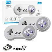 2.4 GHz Wireless Controller for SNES Classic Edition&NES Classic Edition,LUXMO Wireless SNES USB Classic Controller Gamepad for Windows Laptop PC Mac Raspberry PI System 2 Pack
