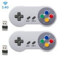 thumbnail image 1 of 2.4 GHz Wireless Controller for SNES Classic Edition&NES Classic Edition,LUXMO Wireless SNES USB Classic Controller Gamepad for Windows Laptop PC Mac Raspberry PI System（2 Pack）, 1 of 5