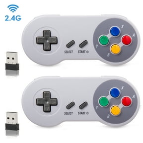 2.4 GHz Wireless Controller for SNES Classic Edition&NES Classic Edition,LUXMO Wireless SNES USB Classic Controller Gamepad for Windows Laptop PC Mac Raspberry PI System(2 Pack)