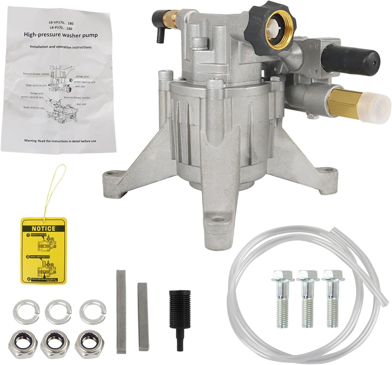 2.4 GPM 2400-2700 PSI Washer Pump 7/8 Inch Shaft for Cleaning Indoor ...
