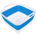 thumbnail image 1 of 2.4 Gal(9L) Collapsible Dish Basin with Drain Plug, Space Saving Outdoor Multiuse Foldable Sink Tub, Dishpan, Kitchen Storage Tray for Camping, Vegetable Washing, RV (Blue), 1 of 18