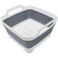 thumbnail image 1 of 2.4 Gal(9L) Collapsible Dish Basin with Drain Plug, Space Saving Outdoor Multiuse Foldable Sink Tub, Dishpan, Kitchen Storage Tray for Camping, Vegetable Washing, RV (Gray), 1 of 7