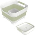 thumbnail image 1 of 2.4 Gal Collapsbile Wash Basin with Drian Plug,9L Dish Pan for Soaking Baby Bottles,Portable Sink, Multiuse Foldable Bucket,Ice Beverage Tubs for Camping, Vegetable Washing, RV (Green), 1 of 15