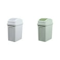 thumbnail image 1 of 2-4 Gallon Large Can,16 Quart Swing Top Kitchen Garbage Can for Kitchen Home, Fall Waste Bin with Swing Lid, Green + White 2-Pack, 1 of 7