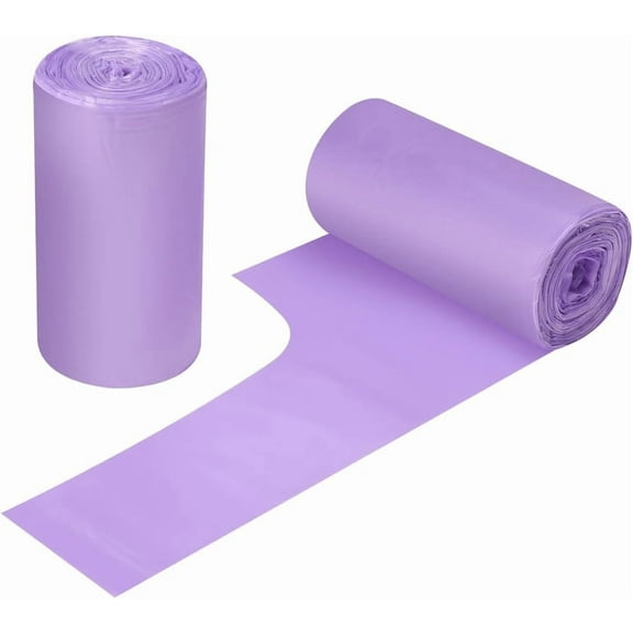 2-4 Gallon Portable Trash Bags,60 Counts Thicken portable Small Garbage Bags for Office, Kitchen,Bedroom Trash Can,Strong Trash Bags(Purple)