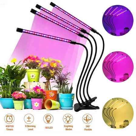 2/4 Heads LED Grow Light Plant Growing Lamp Light for Indoor Plants Full Spectrum