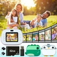 thumbnail image 1 of 2.4 IPS Kids Instant Cameras Birthday Gifts For Boys And Girls Kids Toys HD Digital Video Camera 5 Puzzle Games With 32GB Card Green, 1 of 7