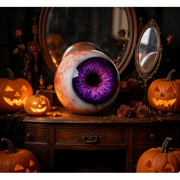 2.4 Inch 3D Monster Eye Statue, Gothic Halloween Ornament for Home Desk Shelf Party Decor