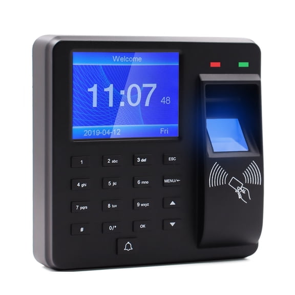 2.4 Inch Attendance Machine Fingerprint/Password/ID Card Recognition Time Clock Employee Checking-in Recorder Multi-language - Efficient Management