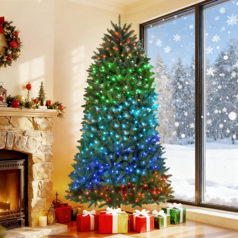 7.5ft Smart Bell-Shaped Christmas Tree 2247 Tips 698 Full-Spectrum RGB LED Lights App Remote Control Indoor Decor