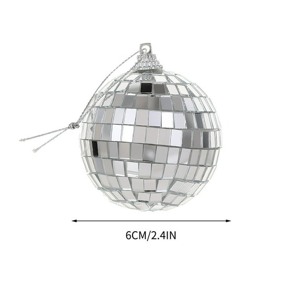 2.4 Inch Mirror Disco Ball - Disco Ball with Hanging String for Parties, Birthdays, and Weddings - 90’s Disco Party Decorations and Supplies, Ceiling Décor Disco Accessories