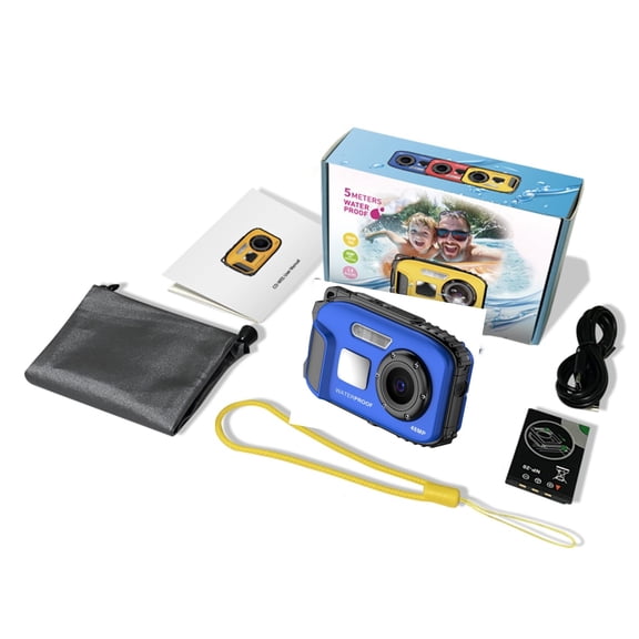 2.4 Inch Waterproof Digital Camera, 5M Underwater Auto Focus Portable Camera 48MP HD 1080P