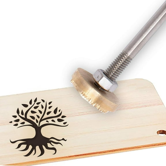 2.4 Inch Wood Branding Iron BBQ Heat Stamp with Brass Head and Wood Handle for Wood Leather and Most Plastics - Tree of Life#2 diy