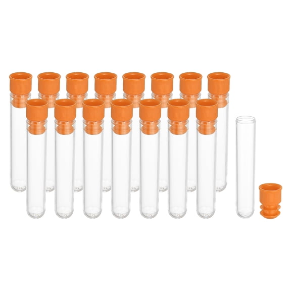 2.4" Length Plastic Sewing Needle Storage Holder, 16 Pcs Portable Case Clear for Craft Knitting, Orange