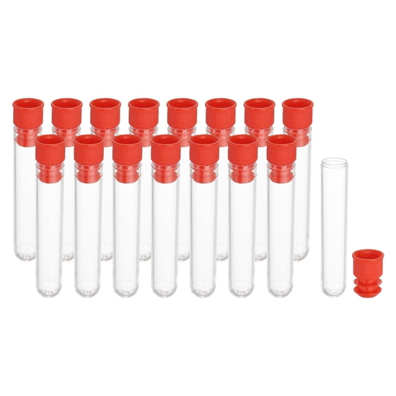 2.4" Length Plastic Sewing Needle Storage Holder, 16 Pcs Portable Case Clear for Craft Knitting, Red