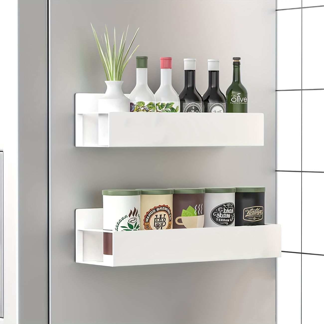 2/4 Movable Metal Refrigerator Magnetic Storage Rack, Multi-purpose ...