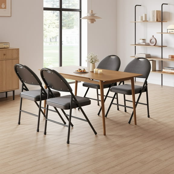 2/4 PCS Folding Chairs with Padded Cushion and Back, Outdoor & Indoor Event Portable Metal Folding Chairs with Cushion,Padded Folding Chairs for Home and Office, Indoor and Outdoor Events