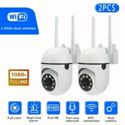 2/4-Pack 1080P WiFi Security Cameras with Pan/Tilt/Zoom - Color Night Vision, 2-Way Audio, Motion Tracking, Indoor/Outdoor Use for Home, Baby & Pet Monitoring