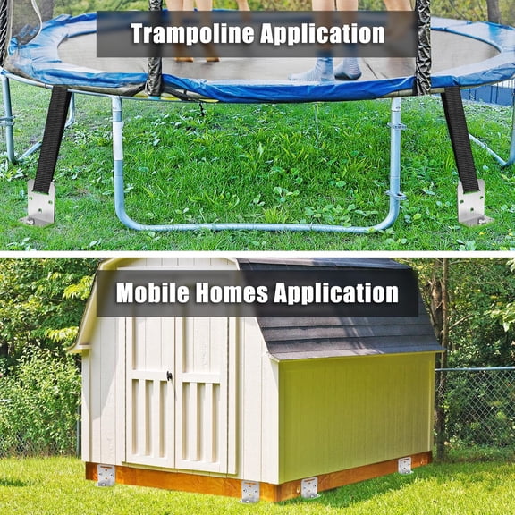 2/4 Pack 18" 30" Ground Anchors Screw in Mobile Home Anchors Kits 2.8" Wide Tapered Spiral Trampoline Anchor Set with Bracket Swing Set Anchor for Playset, Tent, Shed, Fence, Swingset