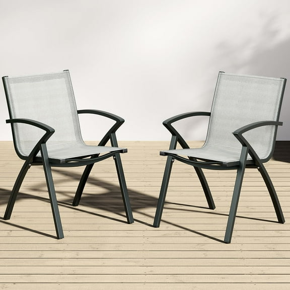 2/4 Pack Aluminum Outdoor Dining Chairs with Quick-Dry Textilene Mesh, Ergonomic Support for Patio, Poolside & Commercial Use – All-Weather Rustproof