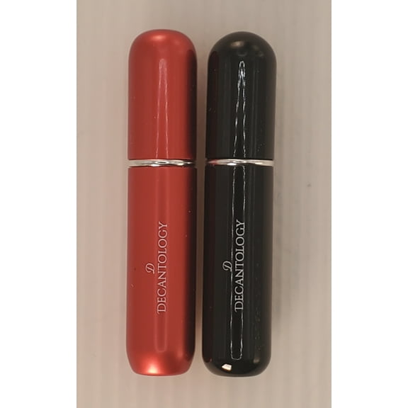 2/4 Pack Decantology 5ml Refillable Travel Spray Bottle for Fragrances, Perfume Red/Black