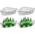 thumbnail image 1 of 2/4 Pack Metal Lazy Susan Organizer Baskets with Handles – 1/4 Wedge Wire Storage Bins for 24" Lazy Susan Turntable, Kitchen Cabinet & Pantry Organizer, Black, 1 of 8