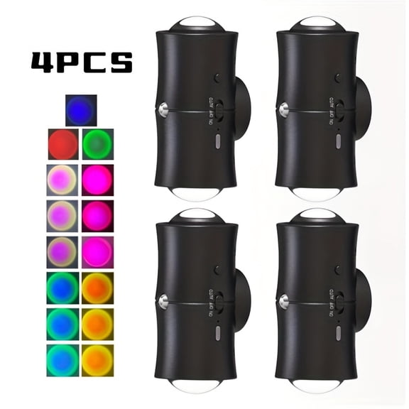 2/4 Pack Rechargeable RGB Motion Sensor LED Night Light, Magnetic Mount Adjustable Gradient Ambient Lamp for Bedroom Cabinet Living Room Decoration