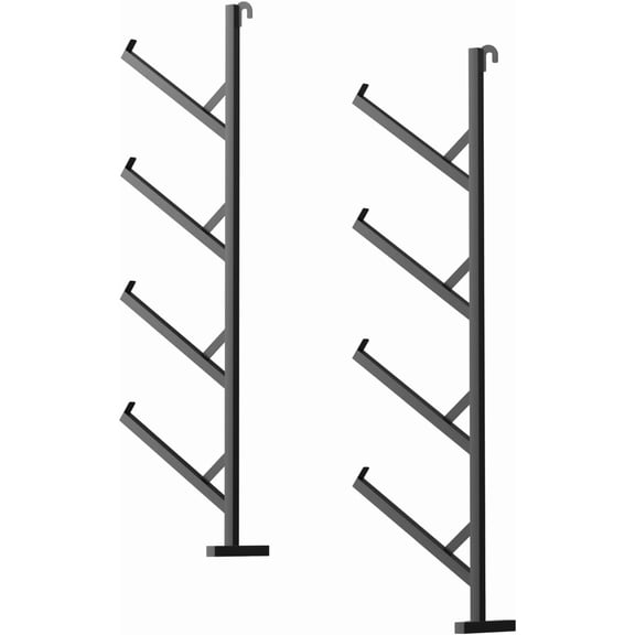 2/4 Pack Shipping Container Pipe Rack, 4-Tier Heavy-Duty No-Drill Shelving Brackets for Vertical Storage, Easy Install Hanging Racks Hold 400Lbs