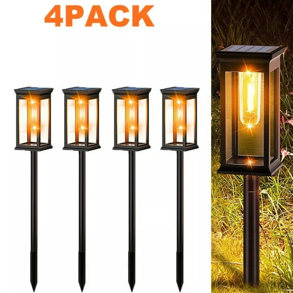 Outdoor Solar Stake Lights 2/4 Pack, Waterproof LED Lawn Lights for Garden Path