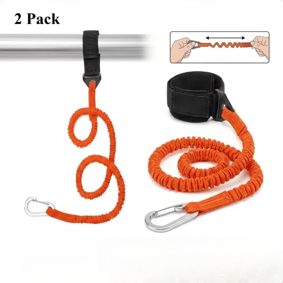 2/4 Pack Stretch Kayak Paddle Safety Leash, Coiled Lanyard Rod Tether Anti-Drop Accessory For Kayaking Fishing