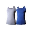 thumbnail image 1 of 2-4 Packs Men's G-unit Style Cotton Tank Tops Square Cut Muscle Rib A-Shirts (3X-Large, Heather Grey/ Navy, 2 Pack), 1 of 4
