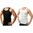 thumbnail image 1 of 2-4 Packs Men's G-unit Style Cotton Tank Tops Square Cut Muscle Rib A-Shirts (Large, Black & White, 6 Pack), 1 of 4