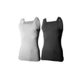 thumbnail image 1 of 2-4 Packs Men's G-unit Style Cotton Tank Tops Square Cut Muscle Rib A-Shirts (Small, Black / Heather Grey, 2 Pack), 1 of 3