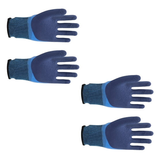 2/4 Pairs Breathable Gloves Work Gloves Double Latex Coated Freezer Gloves for Adult Anti Slip Grip Gloves