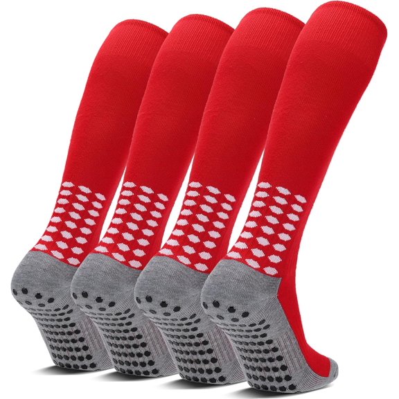 2/4 Pairs Grip Soccer Socks Non Slip Knee High Compression Soccer Football Socks