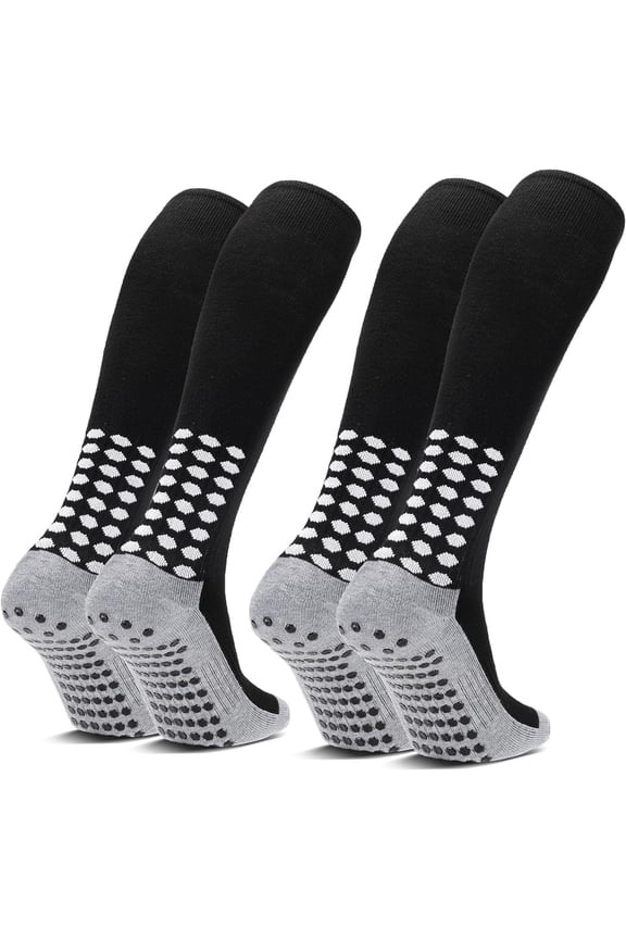 2/4 Pairs Grip Soccer Socks Non Slip Knee High Compression Soccer Football Socks