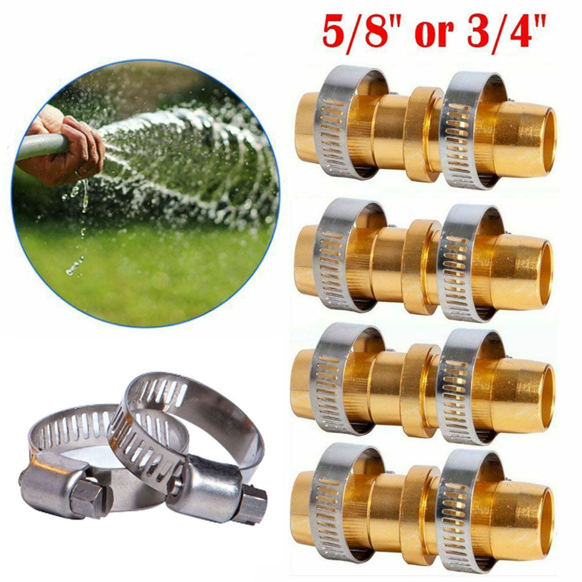 Aggancio Rapido Tubo Acqua Giunto Rapido Per Tubi Da Giardino In Ottone Massiccio - Connettore Maschio/Maschio 1/2, Compatibile Hozelock E Gardena Raccordo Tubo Hozelock Gardena