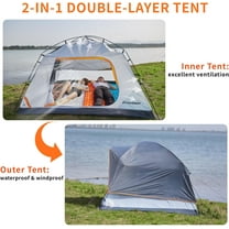 2/4 Person Camping Tent - Lightweight Dome Family Tent with Rainfly, Easy Setup, Waterproof & Windproof Outdoor Shelter for Group Hiking, Backpacking, 3-Season Use