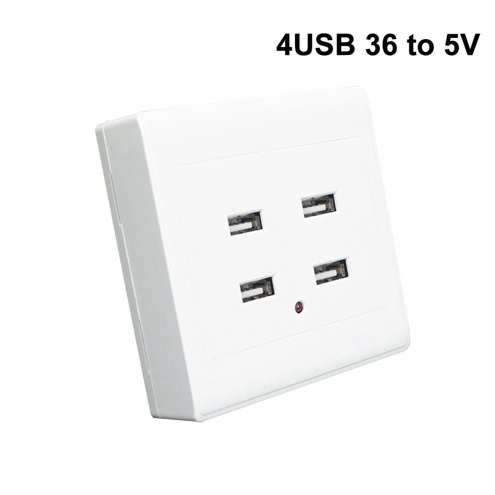 2/4 Ports Office Use Wall Mounting USB Plug Outlet Electrical Socket ...