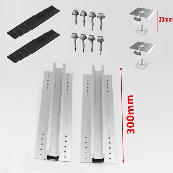 2/4 Sets Solar Panel Module Aluminum Bracket Rail Trapezoidal Sheet 30/35cm Mounting Rail For Solar Panel Trapezoidal Roof Mount